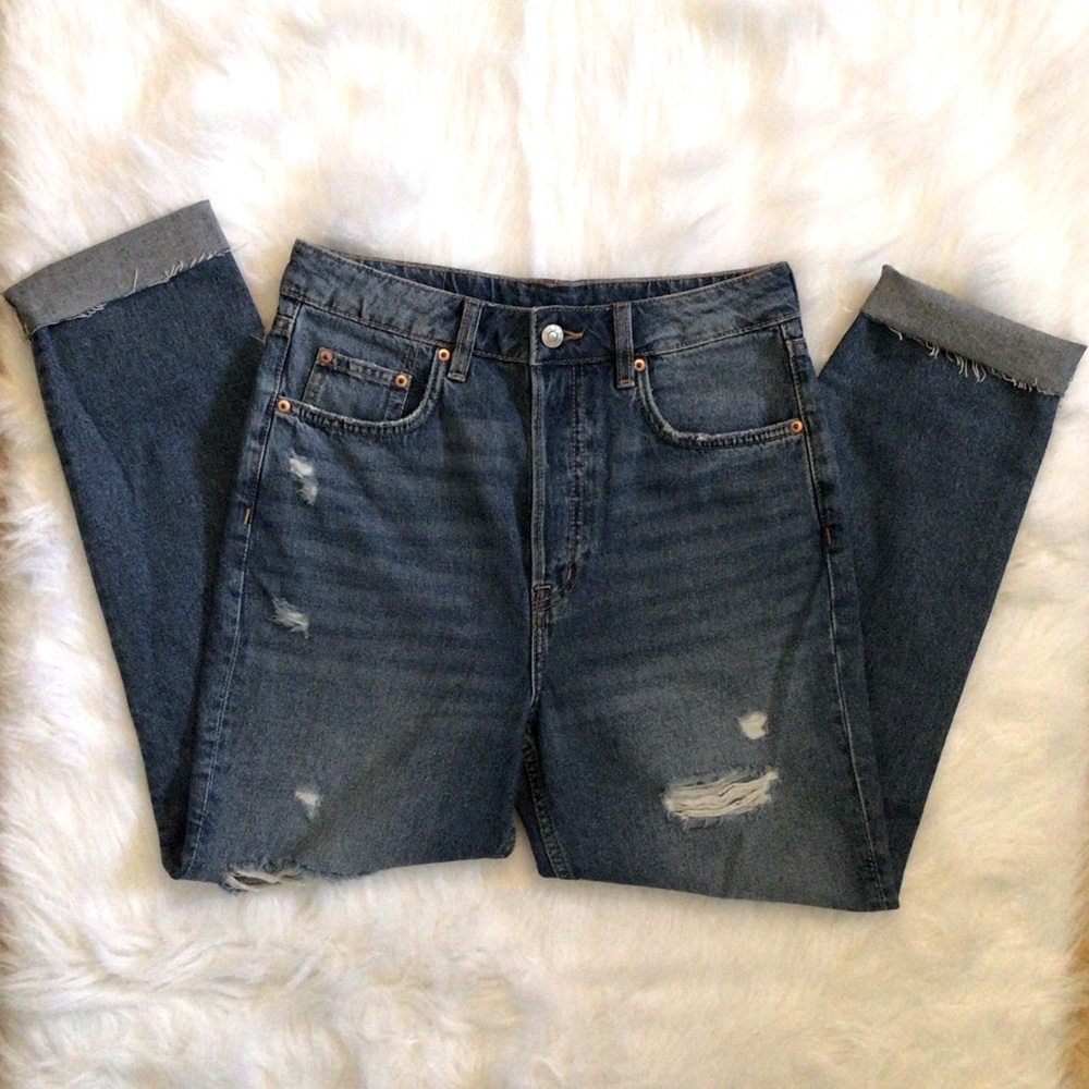 2/$20 H&M distressed high rise mom jeans